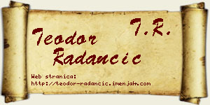 Teodor Radančić vizit kartica